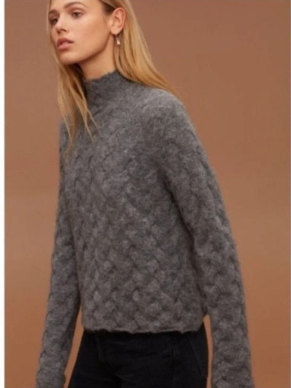 Wilfred Free Mical Mock Neck Sweater In Gray, XS